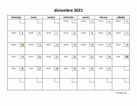 Calendario Diciembre 2021 De México