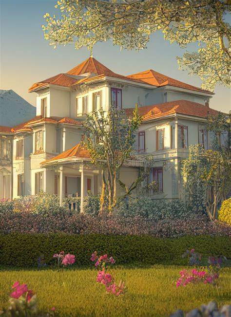 Fictional Mansion In Bishkek Bishkek Kyrgyzstan Stock Illustration