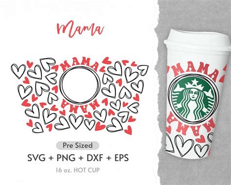 Oz Hearts Hot Cup Svg Full Wrap Svg Mama Hot Cup Svg Etsy