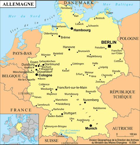 Carte De L Allemagne Carte Des Villes Du Relief Des R Gions