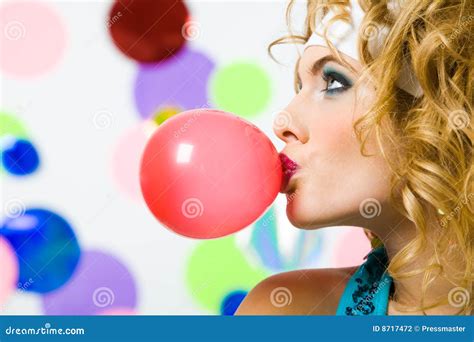 Blowing Bubble Gum Stock Photo Image Of Bubble Glamour 8717472