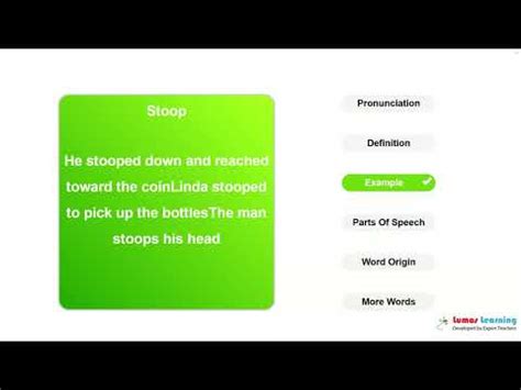 Stoop Definition Pronunciation Grammar Meaning Practice Grade 5