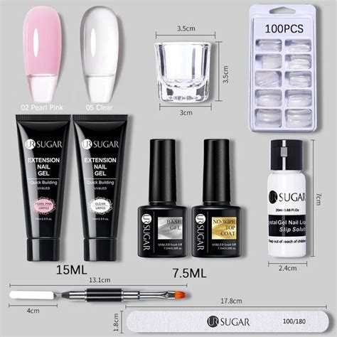 Acrylic UV Gel Extension Nail Gel Kit Nude Glitter Color Fast Building Gel Nail Extensions