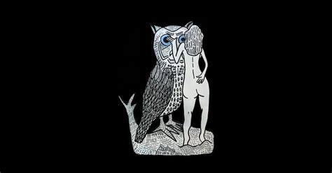 Naked Woman Touches The Eye Of An Owl Owl Sticker TeePublic
