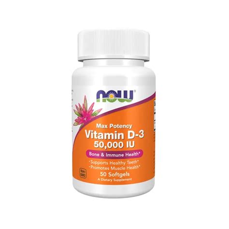 Now Vitamin D3 50000 Iu 50 Softgels Wealzin