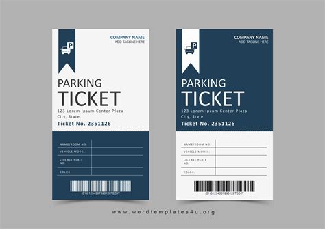 Parking Ticket Template Vol 04 Fi Word Templates