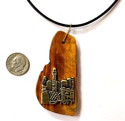 Capital of Israel Olive wood pendant with Tower of David | Etsy in 2021 ...
