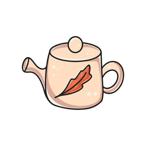 Premium Vector Cute Teapot Clipart Flat Cartoon Kettle For Making Hot Drinks Subject Of Tea