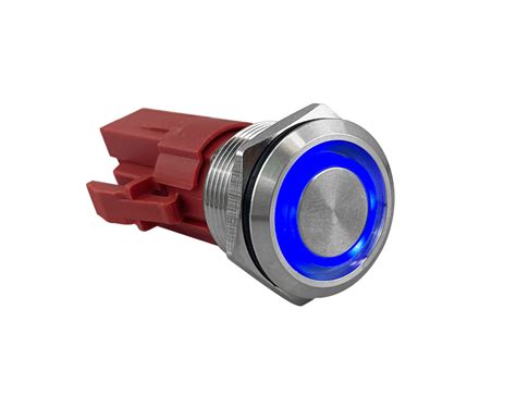 Water Resistant Stainless Steel Ring Led Push Button Switch 15a 1224v