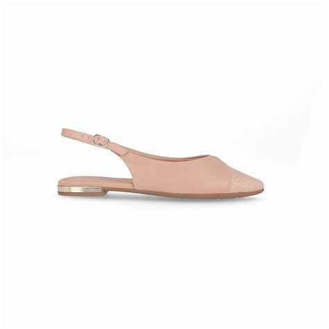 Slingback Ana Salto Baixo Nude Claro Nude Claro