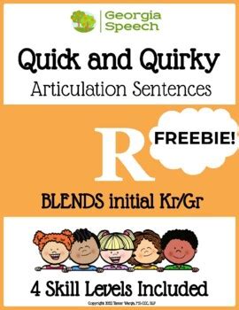 Kr Articulation Teaching Resources TPT