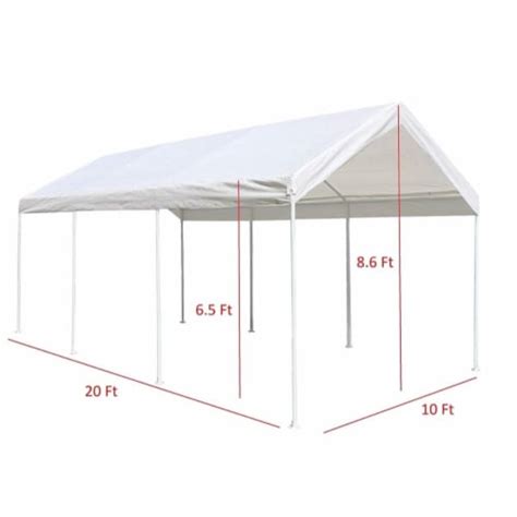 Aleko Cp Ns Unb X Ft Heavy Duty Steel Frame Carport Gazebo