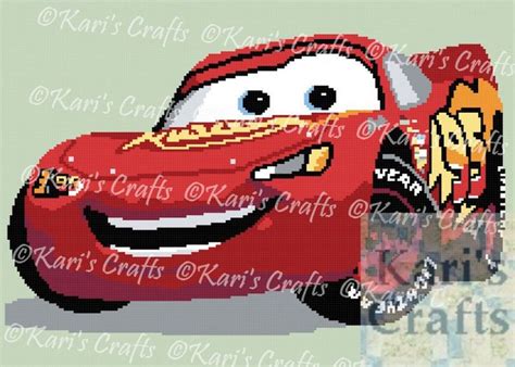 Lightning Mcqueen Afghan Pdf Pattern For Single Crochet Or Knit Graph
