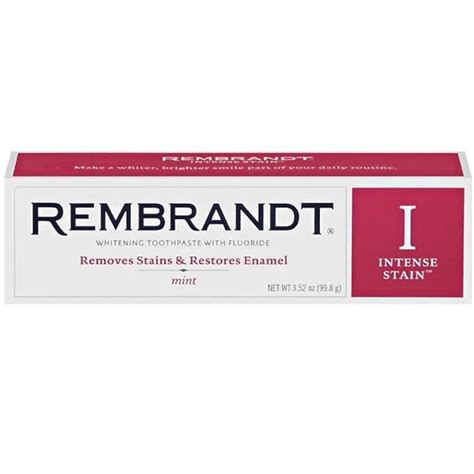 Buy Rembrandt Intense Stain Whitening Toothpaste 3.52 oz, 2 Pack, Mint ...