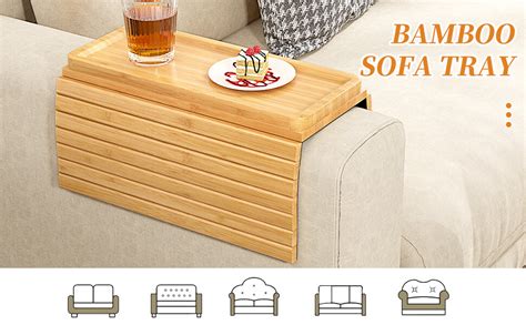 Bamboo Couch Arm Table Couch Arm Tray With Extra