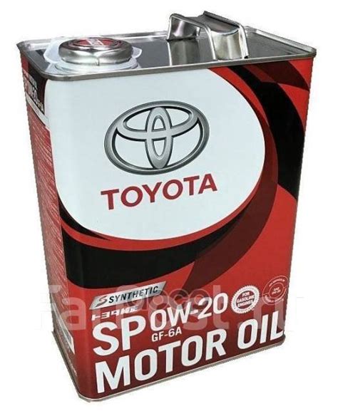 Масло моторное оригинал Toyota 0W-20 SP GF-6A 4L 0888013205 Япония ...