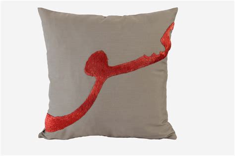 Calligraphy Grey Cushion Cover Hunar