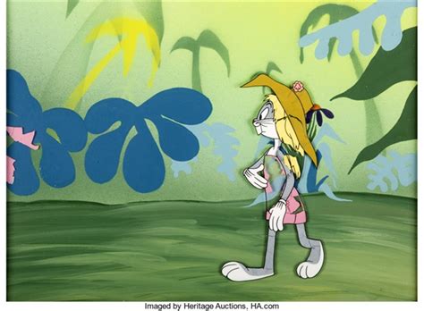 Bedeviled Rabbit Bugs Bunny In Drag Production Cel With Painted