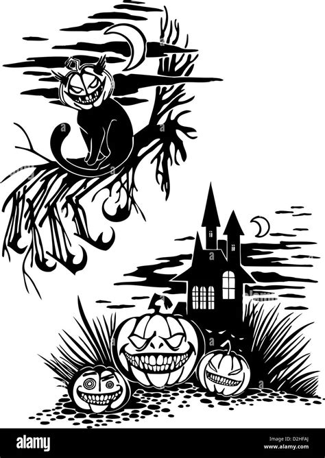 Happy Halloween Set Vinyl Ready Illustration Stock Photo Alamy