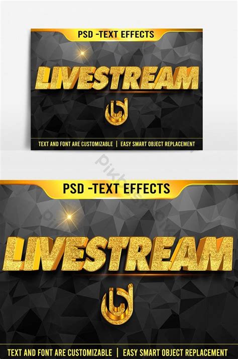 effect livestream text  edit  psd template psd