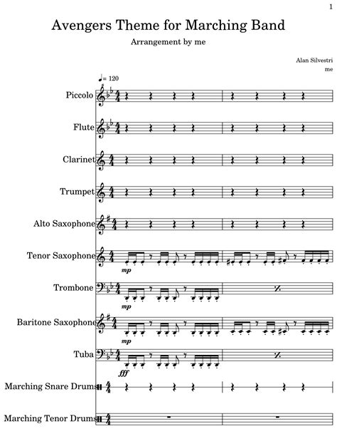 Avengers Theme For Marching Band Sheet Music For Piccolo Flute