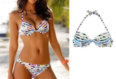 SUNSEEKER BIKINI w paski i kwiaty A GÓRA Cena Opinie Góry od bikini Allegro