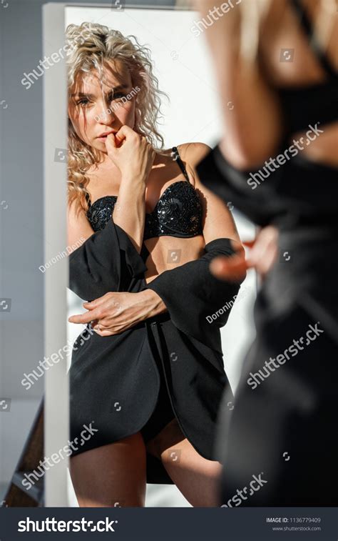 Beautiful Sexy Blonde Lingerie Posing Bright Stock Photo Shutterstock