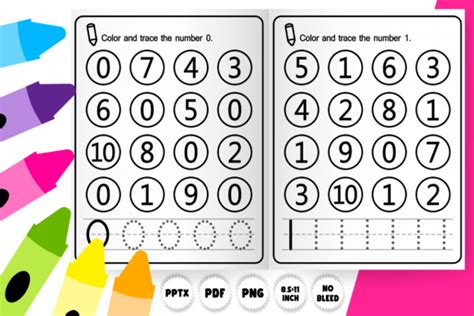 Preschool Numbers 0 10 Tracing Worksheet Graphic By Abellapublishing