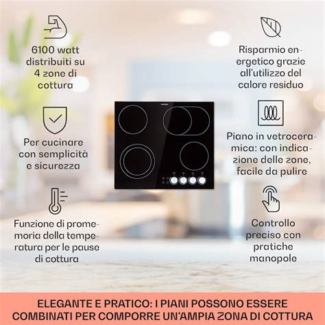 Klarstein Easycook Piano Cottura In Vetroceramica W Manopole Nero