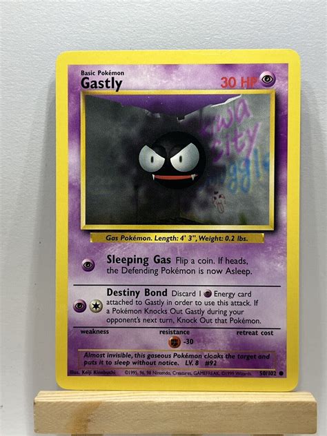 Gastly 50102 Base Set Pokemon Card Nm Ebay