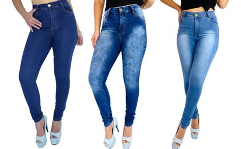 Kit Cal As Jeans Femnina Hot Pants C Lycra Moda Mulher Frete Gr Tis