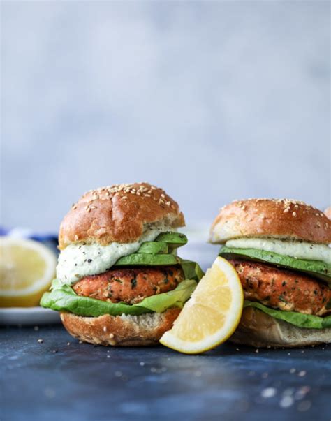 Green Goddess Salmon Burgers. - How Sweet Eats