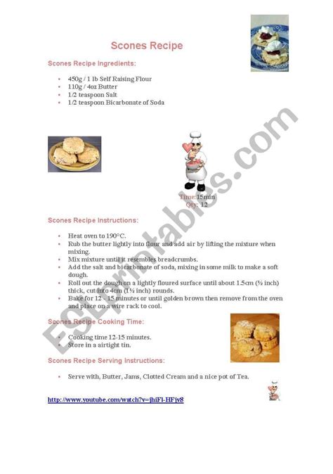 English Worksheets How To Make Scones