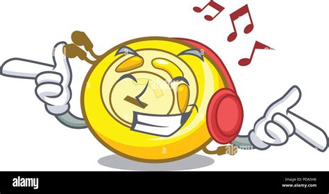 Listening Music Cd Player Mascot Cartoon Stock Vector Image And Art Alamy
