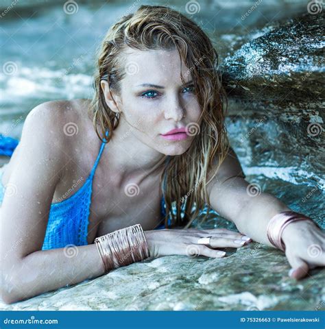 Portrait Of Blonde Woman Stock Image Image Of Blonde 75326663