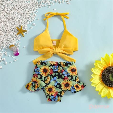Jual Pakaian Renang Anak Perempuan Tahun Set Bikini Anak Anak Musim Panas Halter Ikatan