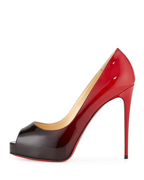 Lyst Christian Louboutin New Very Prive Ombre Peep Toe Red Sole Pump In Black