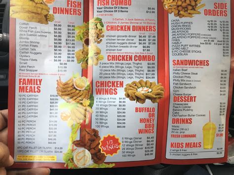 Menu at JJ Fish & Chicken restaurant, Hammond, Calumet Ave