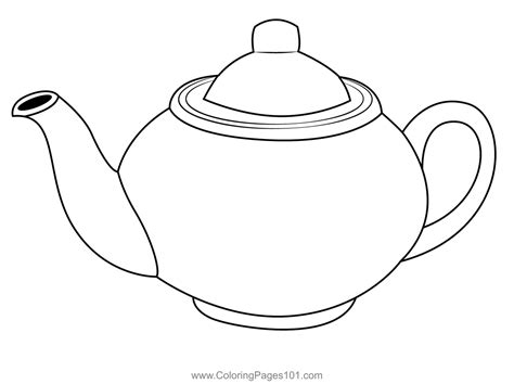 Simple Teapot Coloring Page For Kids Free Crocodile Printable