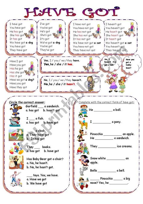 Have Got Esl Worksheet By Maripa