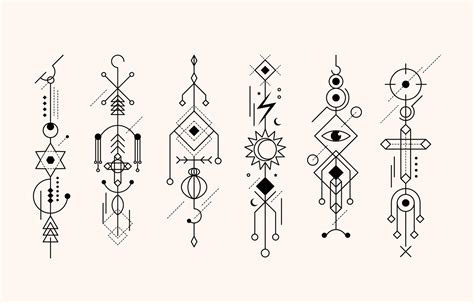 Abstract Geometric Minimalist Tattoo Pack 11008886 Vector Art at Vecteezy