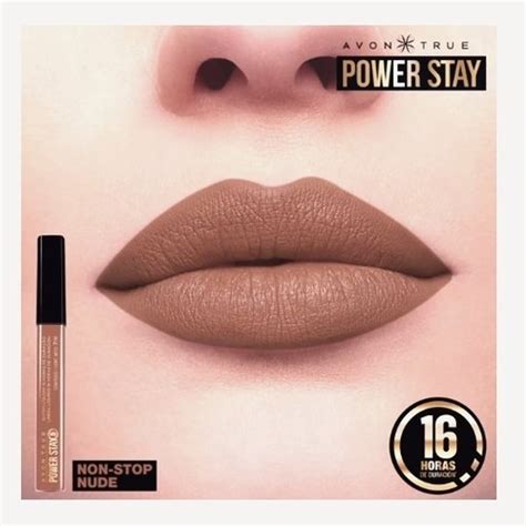 Labial Liquido 16 Horas Power Stay Avon Non Stop Nude Cuotas sin interés