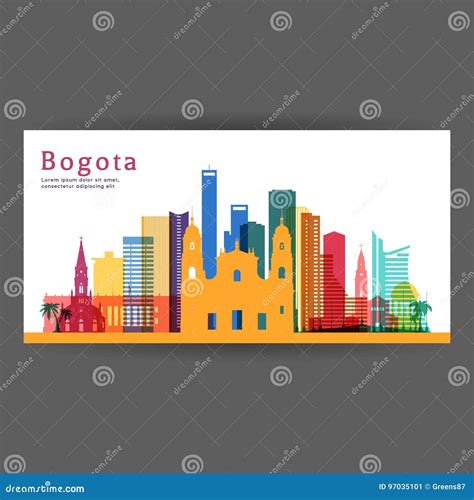 Bogota Architecture Line Skyline Illustration Cartoon Vector