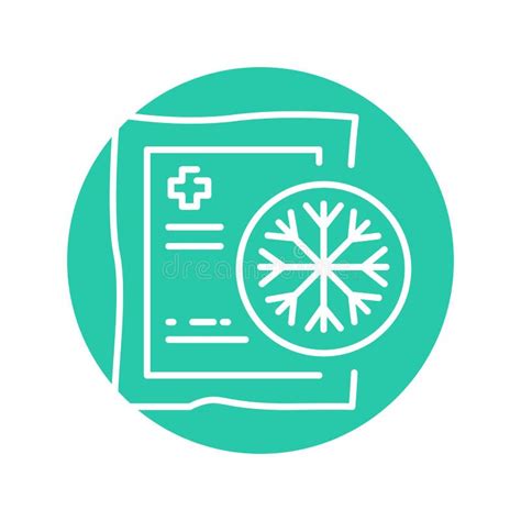 Instant Cold Compress Color Line Icon First Aid Stock Vector