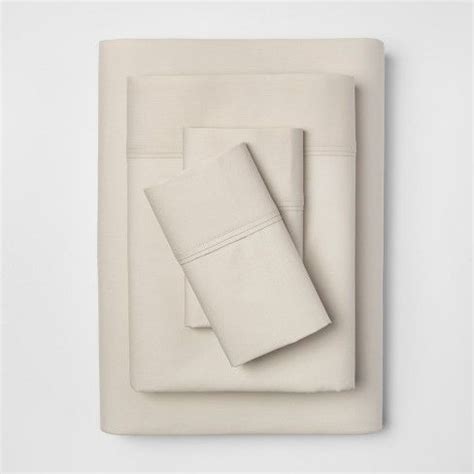 Organic Cotton Solid Sheet Set 300 Thread Count - Threshold : Target ...