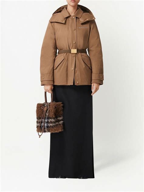 Burberry Logo Embroidered Hooded Jacket Farfetch Jackets Hooded