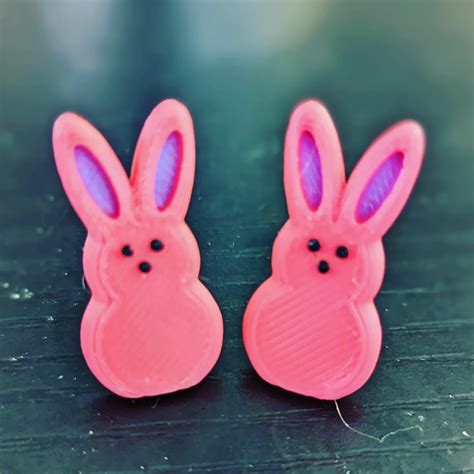 Easter Marshmallow Peeps Bunny Stud Earrings By Melbamorph Download