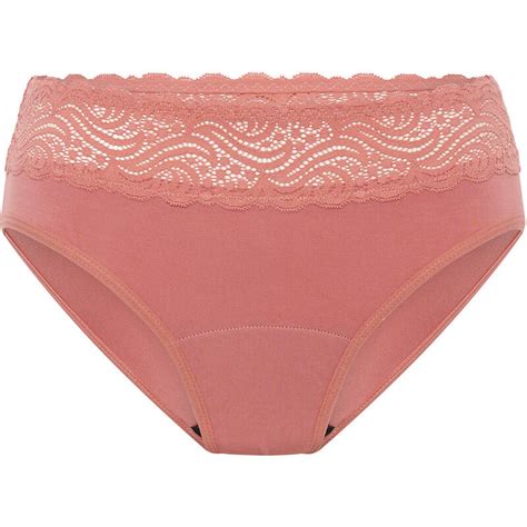 Menstruační kalhotky Modibodi Sensual Hi Waist Bikini Light Moderate Art Deco Pink MODI ADP