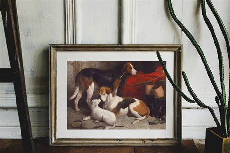 Dogs Painting Dog Vintage Print Antique Painting Animal Etsy