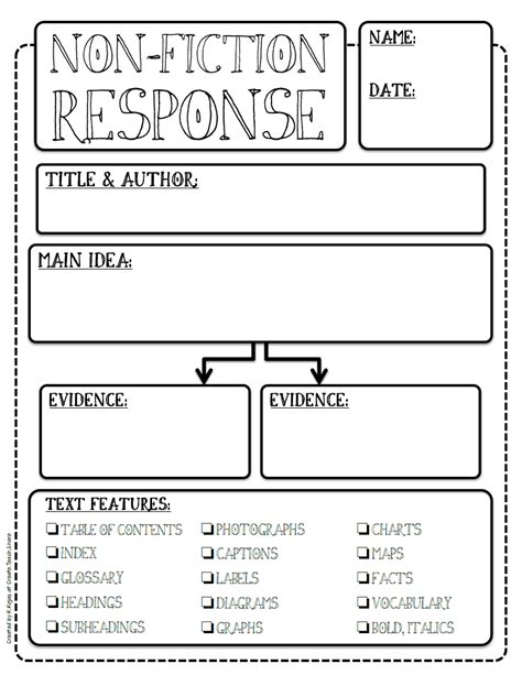 Nonfiction Graphic Organizer 1st Grade